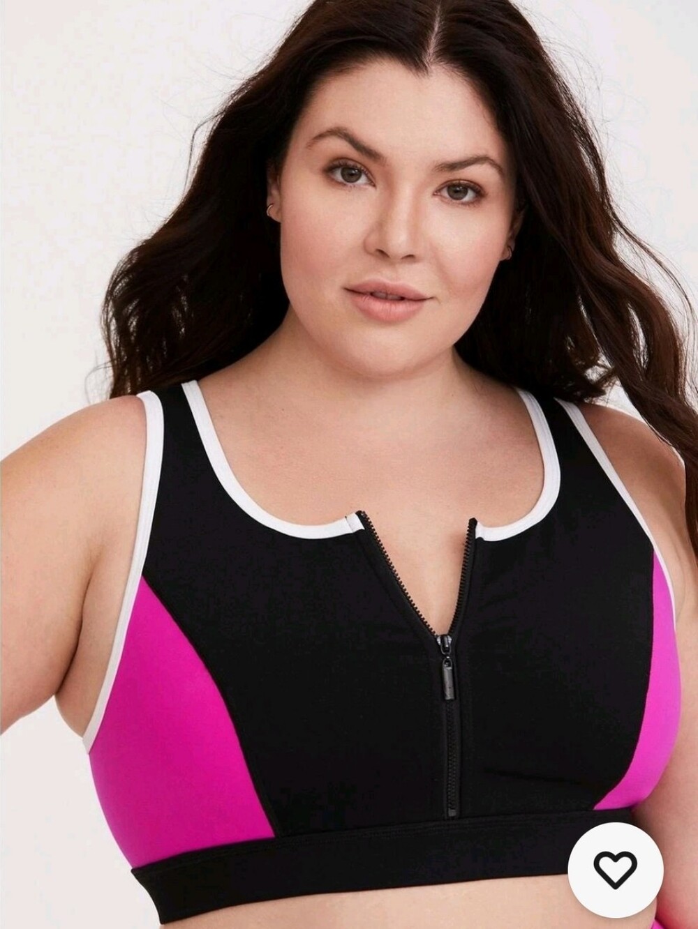 #170 Torrid 3 Active Colorblock Zip-Front Sports Bra